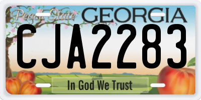 GA license plate CJA2283
