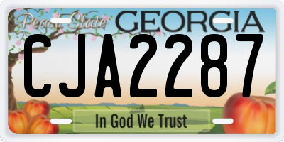 GA license plate CJA2287