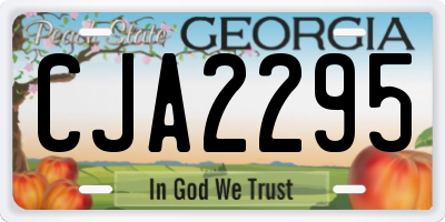 GA license plate CJA2295