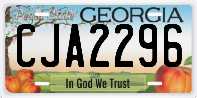 GA license plate CJA2296