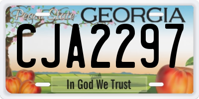GA license plate CJA2297
