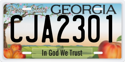 GA license plate CJA2301