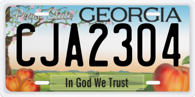GA license plate CJA2304