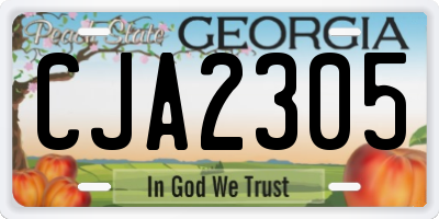 GA license plate CJA2305