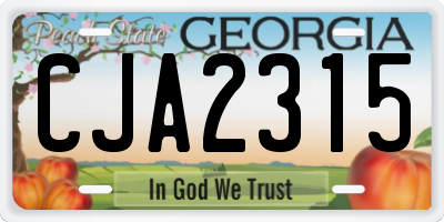 GA license plate CJA2315
