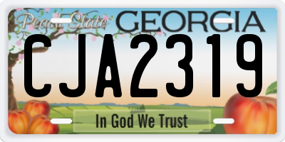 GA license plate CJA2319
