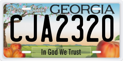 GA license plate CJA2320