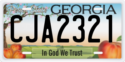 GA license plate CJA2321