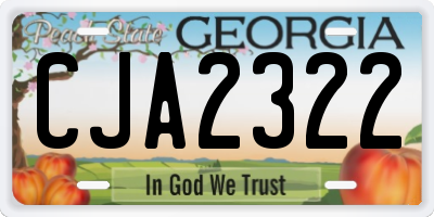 GA license plate CJA2322