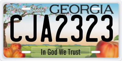 GA license plate CJA2323