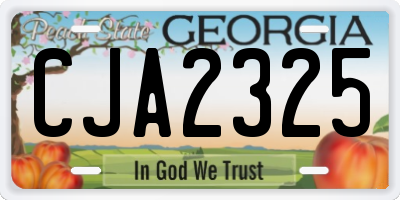 GA license plate CJA2325