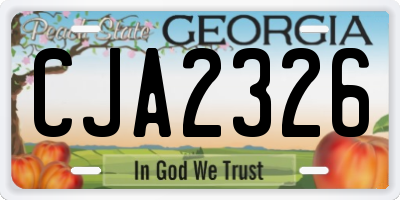 GA license plate CJA2326
