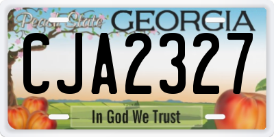 GA license plate CJA2327