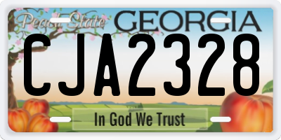 GA license plate CJA2328