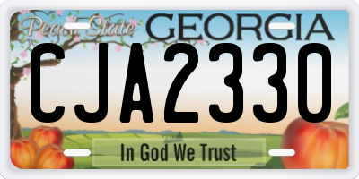 GA license plate CJA2330