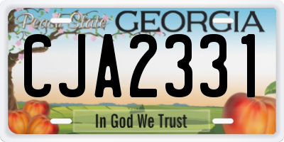 GA license plate CJA2331