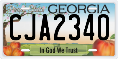 GA license plate CJA2340