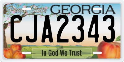GA license plate CJA2343