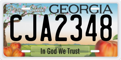 GA license plate CJA2348