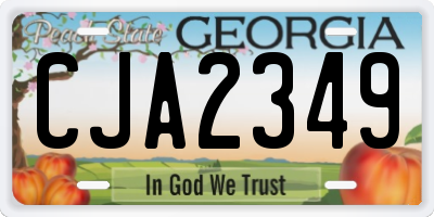 GA license plate CJA2349