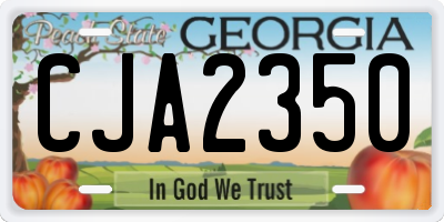 GA license plate CJA2350