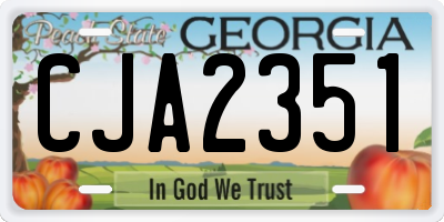 GA license plate CJA2351