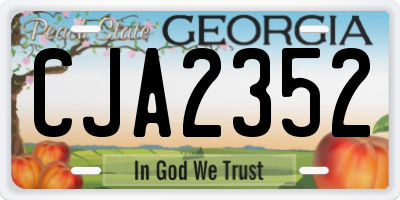 GA license plate CJA2352
