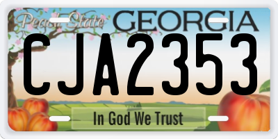 GA license plate CJA2353