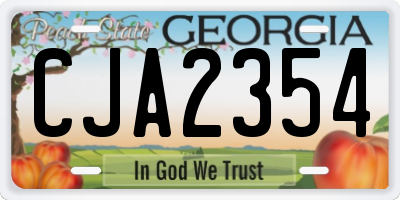 GA license plate CJA2354