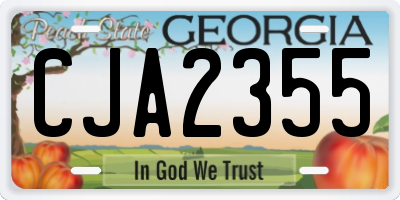 GA license plate CJA2355