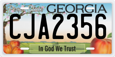 GA license plate CJA2356