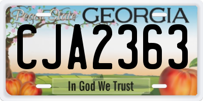 GA license plate CJA2363