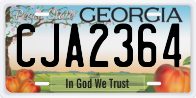 GA license plate CJA2364