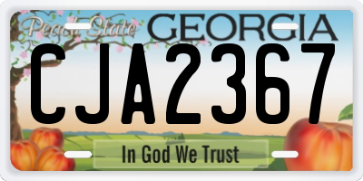 GA license plate CJA2367