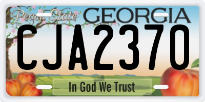 GA license plate CJA2370