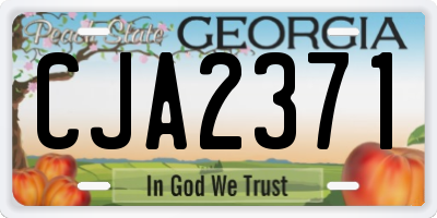 GA license plate CJA2371