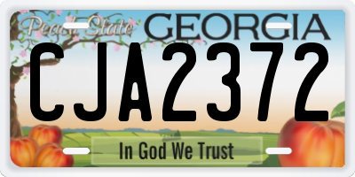 GA license plate CJA2372
