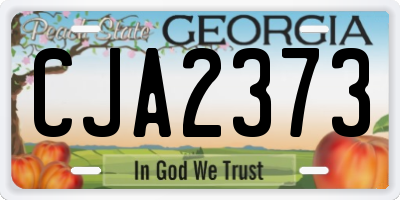 GA license plate CJA2373
