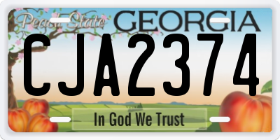 GA license plate CJA2374