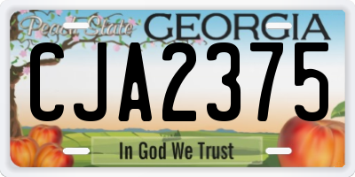 GA license plate CJA2375