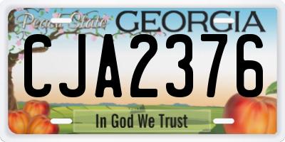 GA license plate CJA2376