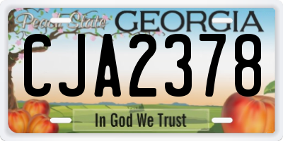 GA license plate CJA2378