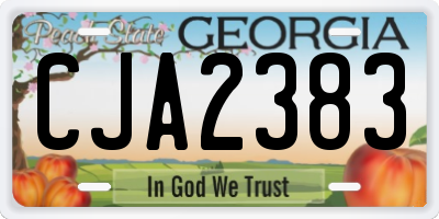 GA license plate CJA2383