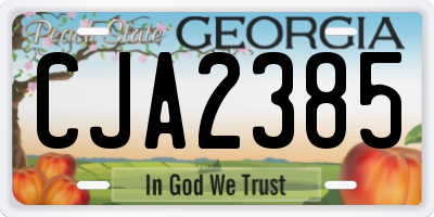 GA license plate CJA2385