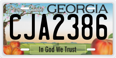 GA license plate CJA2386