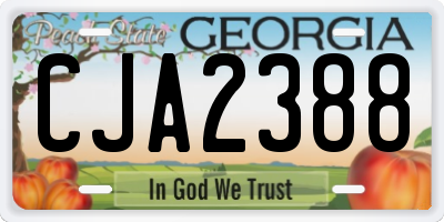 GA license plate CJA2388