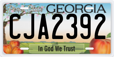 GA license plate CJA2392