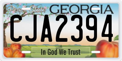 GA license plate CJA2394