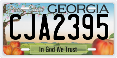GA license plate CJA2395