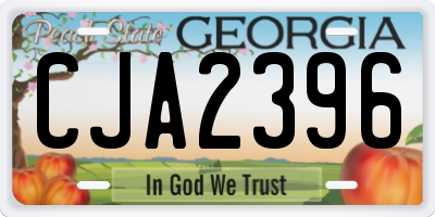 GA license plate CJA2396